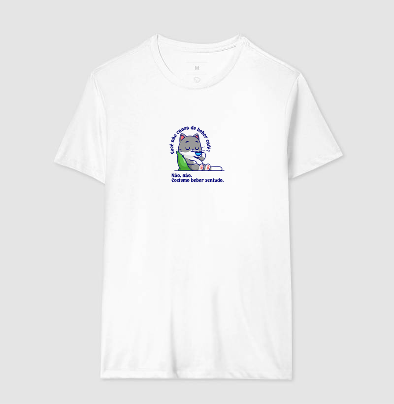 Camiseta - Café se Bebe Sentado ☕🐱