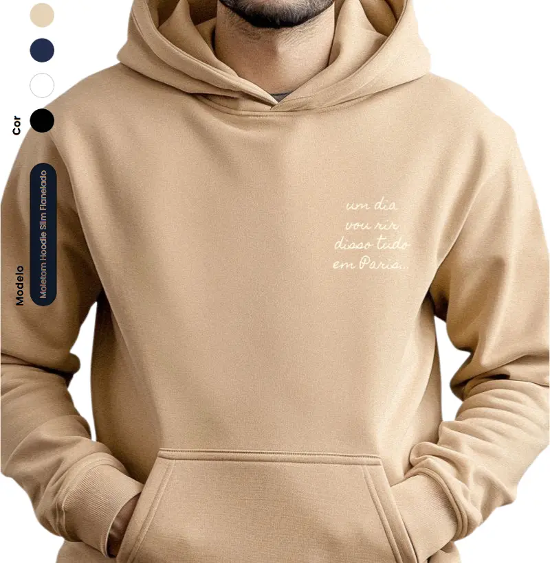 Paris - moletom capuz e bolso