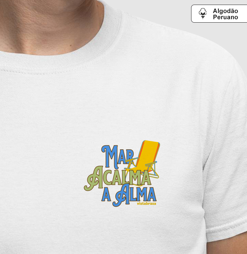 CAMISETA MAR ACALMA A ALMA | ALGODÃO PERUANO