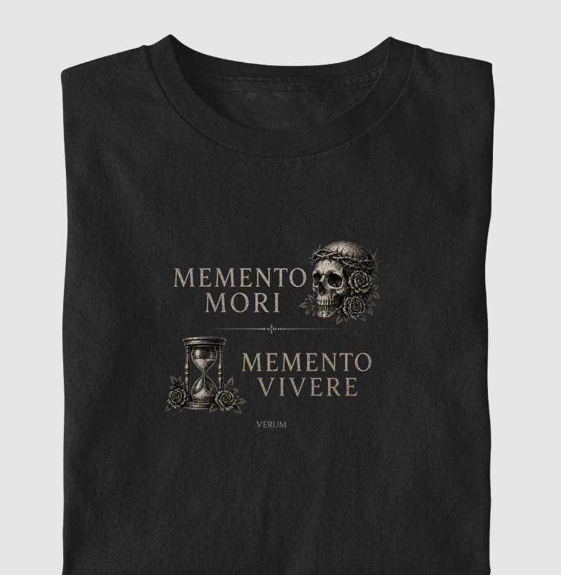 Camiseta Memento Mori e Vivere