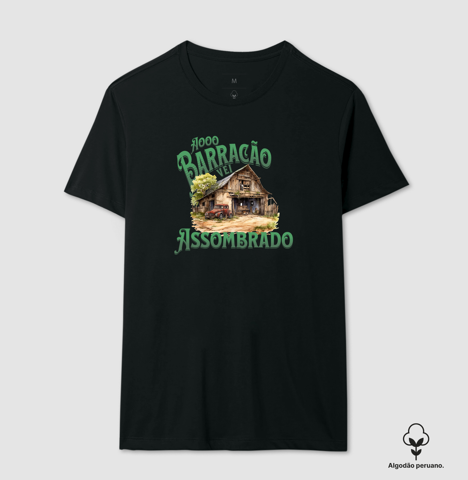Barracão Vei Assombrado - Camiseta Algodão Peruano