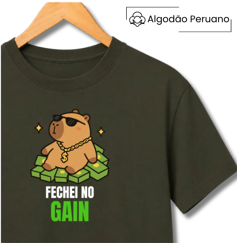Camiseta Algodão Peruano Trader Fechei no Gain