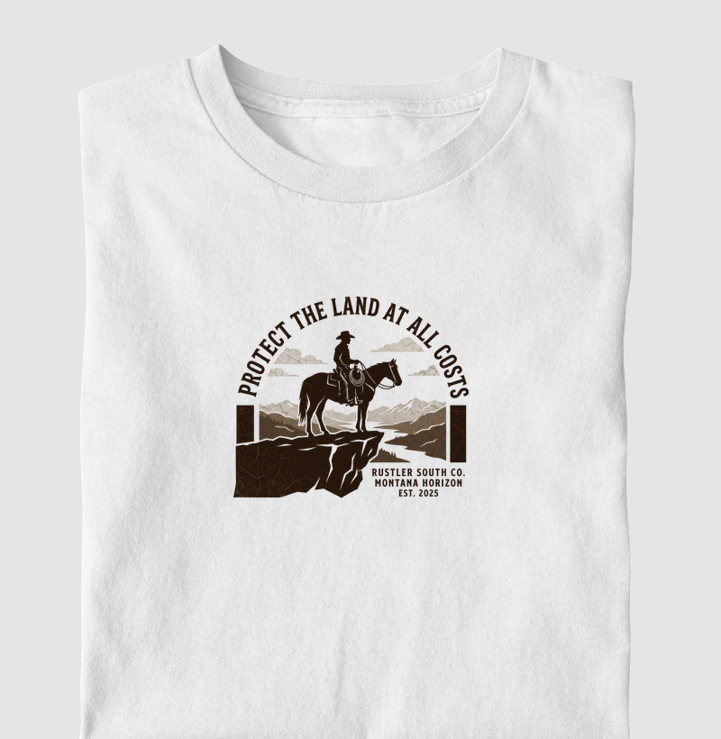 Camiseta Country Masculina Protect The Land Rustler South Co.