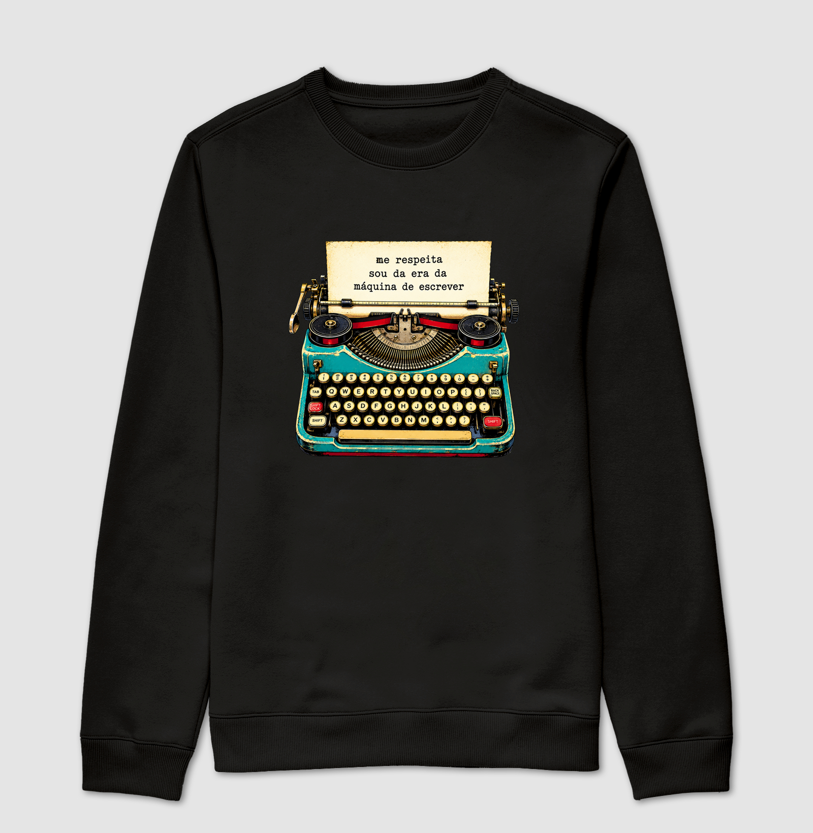 Me Respeita Sou da Era da Máquina de Escrever – Estampa Vintage Nostálgica