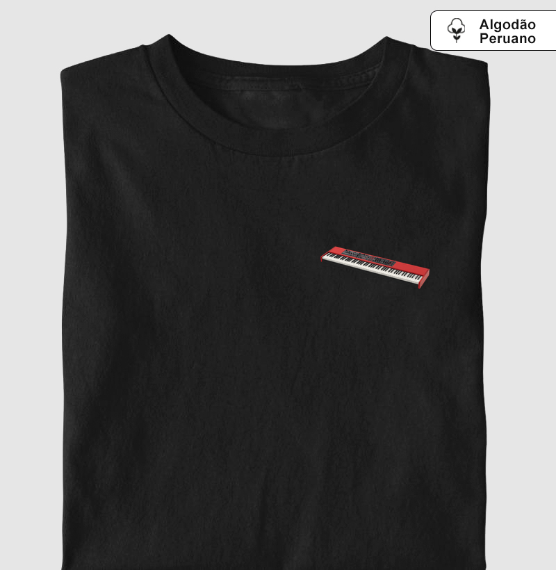 TECLADO MINIMALISTA REAL - Camiseta Algodão Peruano