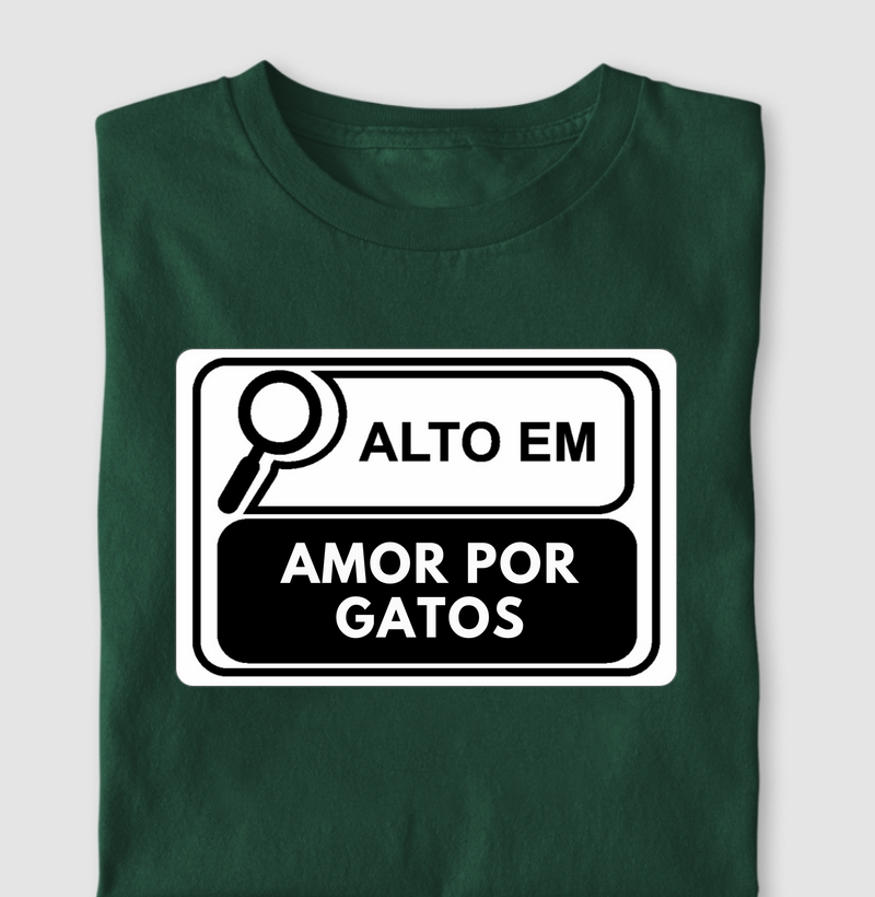Camiseta alto em amor versão gatos