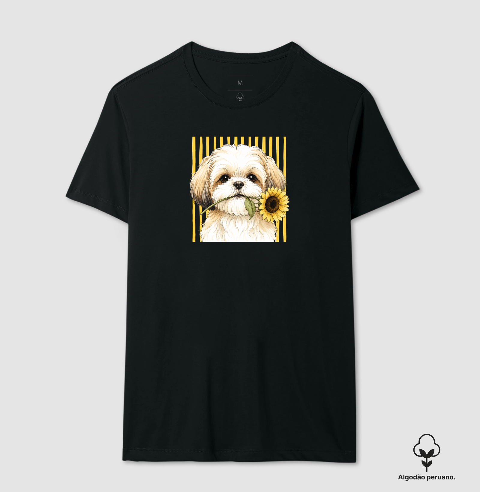 Girassol de Shih Tzu - Camiseta Algodão Peruano