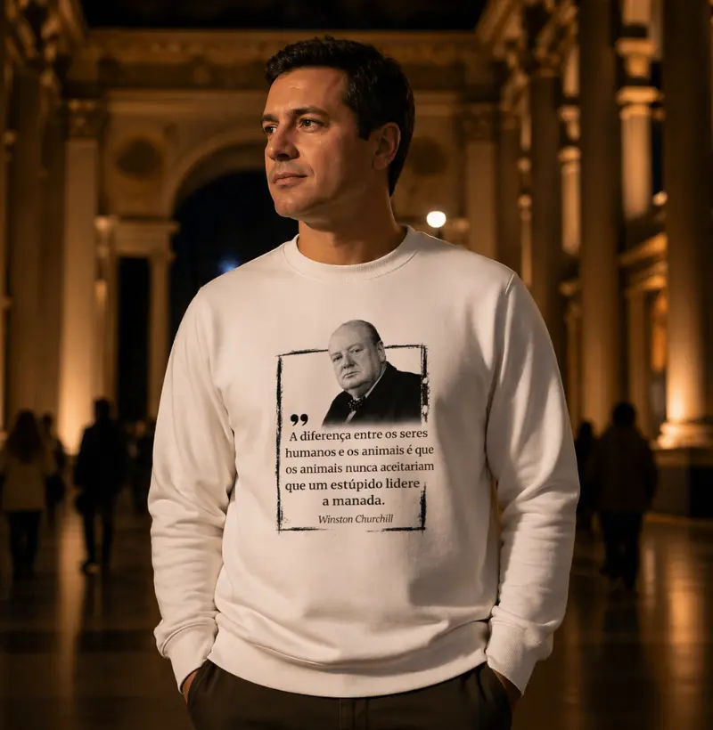 Suéter Moletom de Filosofia Frase de Winston Churchill