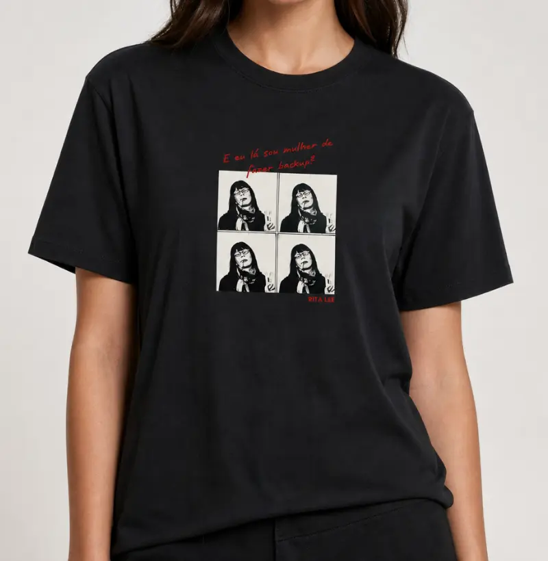 Camiseta Feminina Eu Lá Sou Mulher de Fazer Backup Frase Engraçada Pop Art Estampa Unissex