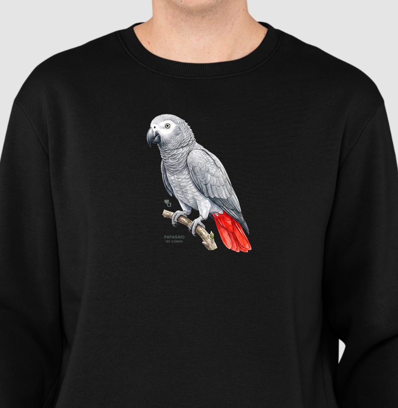 Aves - Papagaio do Congo - Moletom Suéter