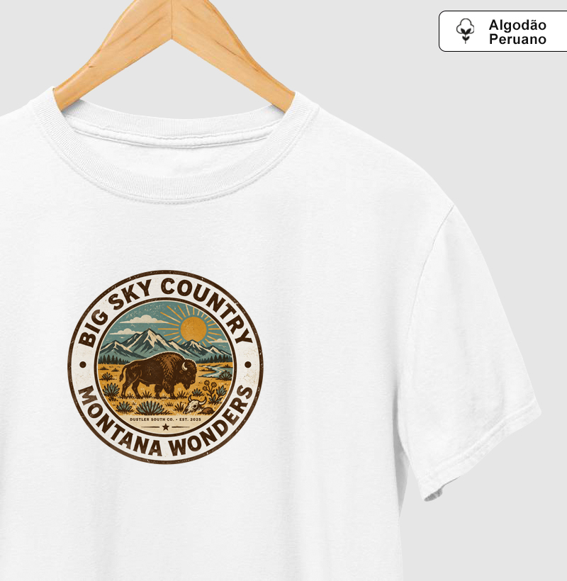 Camiseta Country Big Sky Country Montana Wonders Dustler South Co. Algodão Peruano Premium