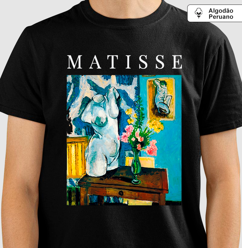 Camiseta Algodão Peruano Tanguis Henri Matisse O Torso de Gesso 