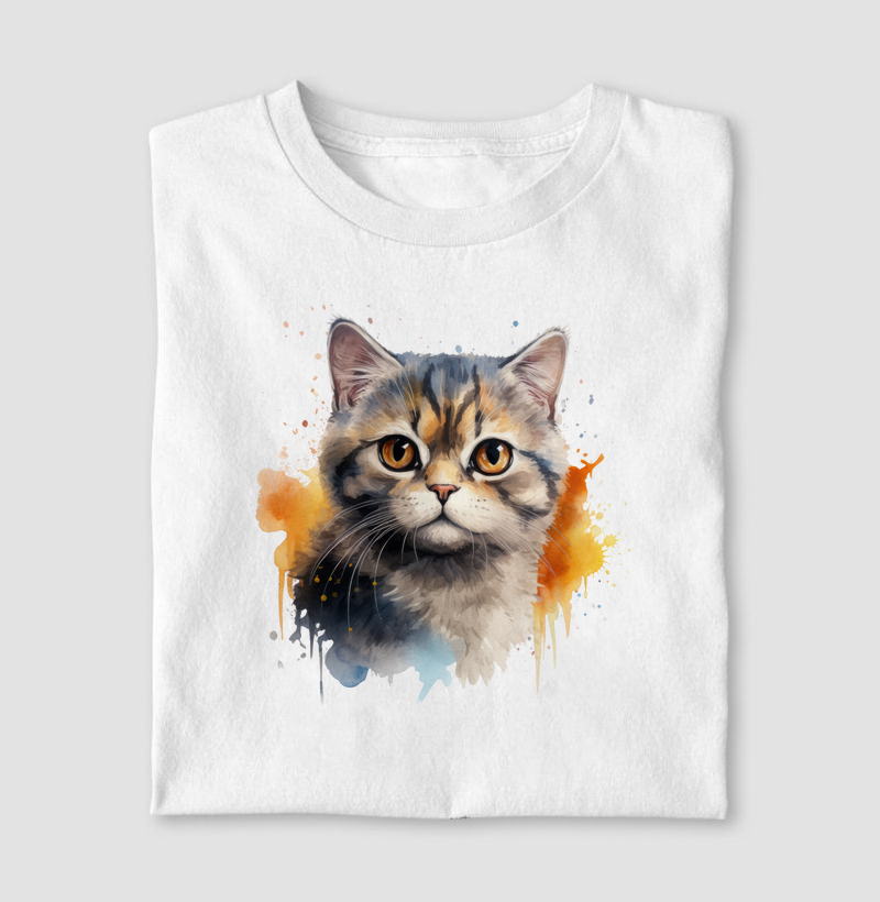 Gato British Shortair aquarela