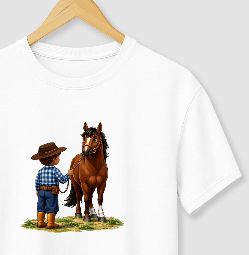 Menino crespo e Cavalo