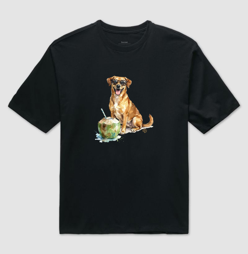Cachorro com Água de Coco - Camiseta Oversized