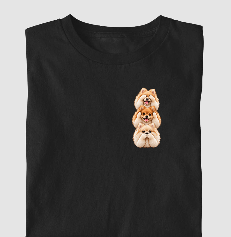 Ver, ouvir e falar versão Spitz (minimal) - Camiseta Infantil