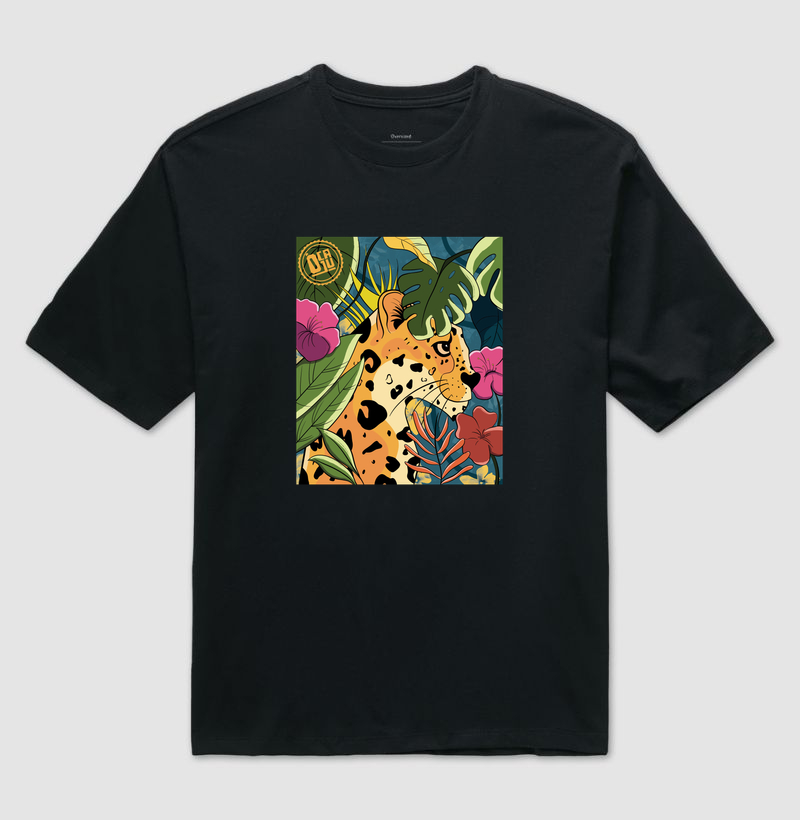Onça entre flores