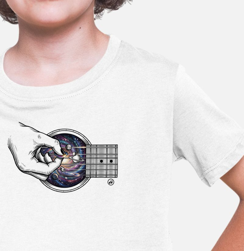 Violão Com Planetas Colorida