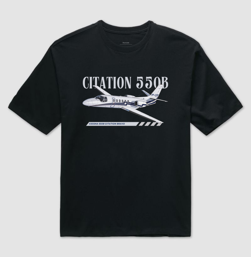 Cessna Citation 550B - Camiseta Oversized