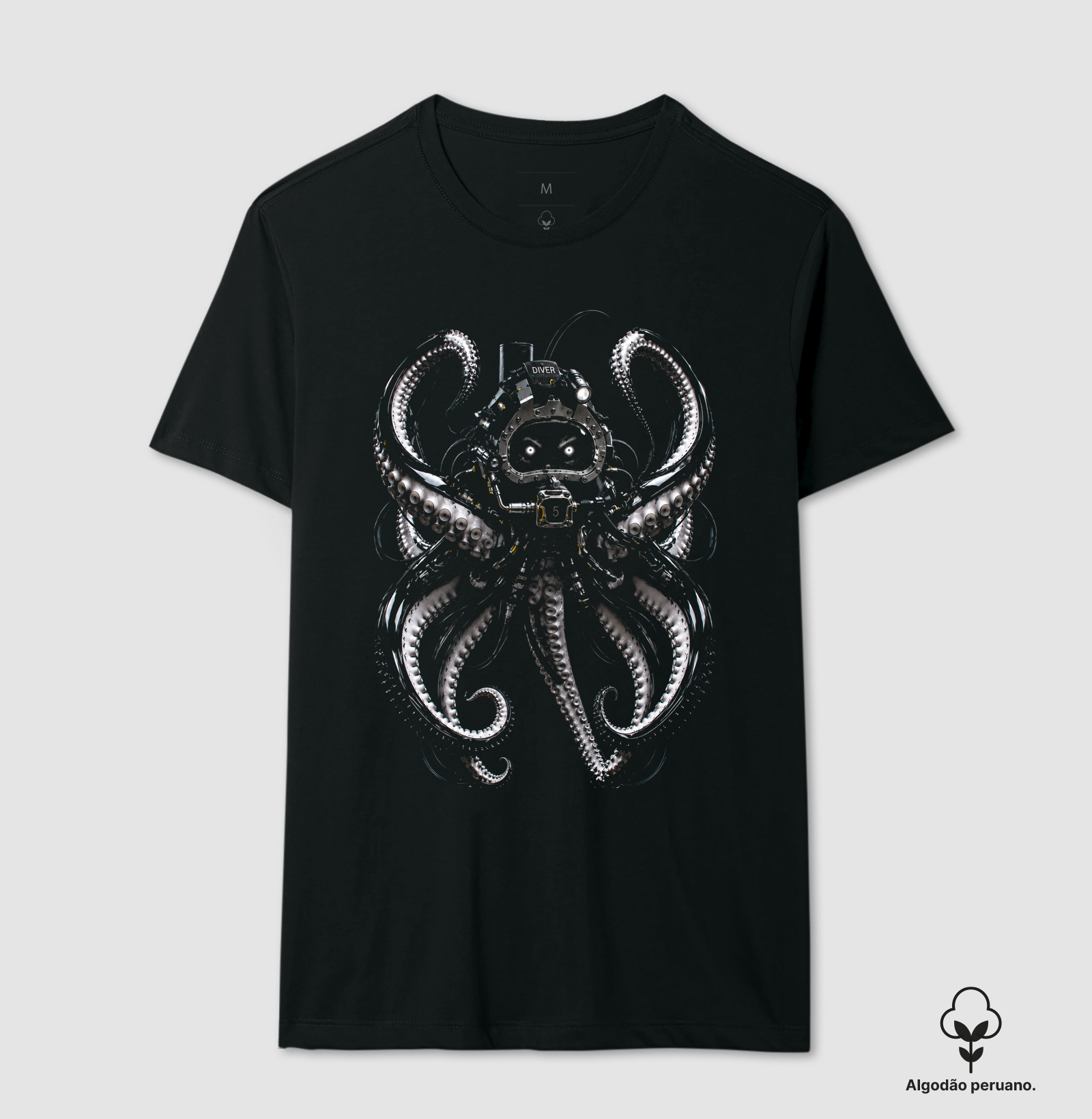 Polvo Mergulhador Profissional - 2 - Camiseta Algodão Peruano