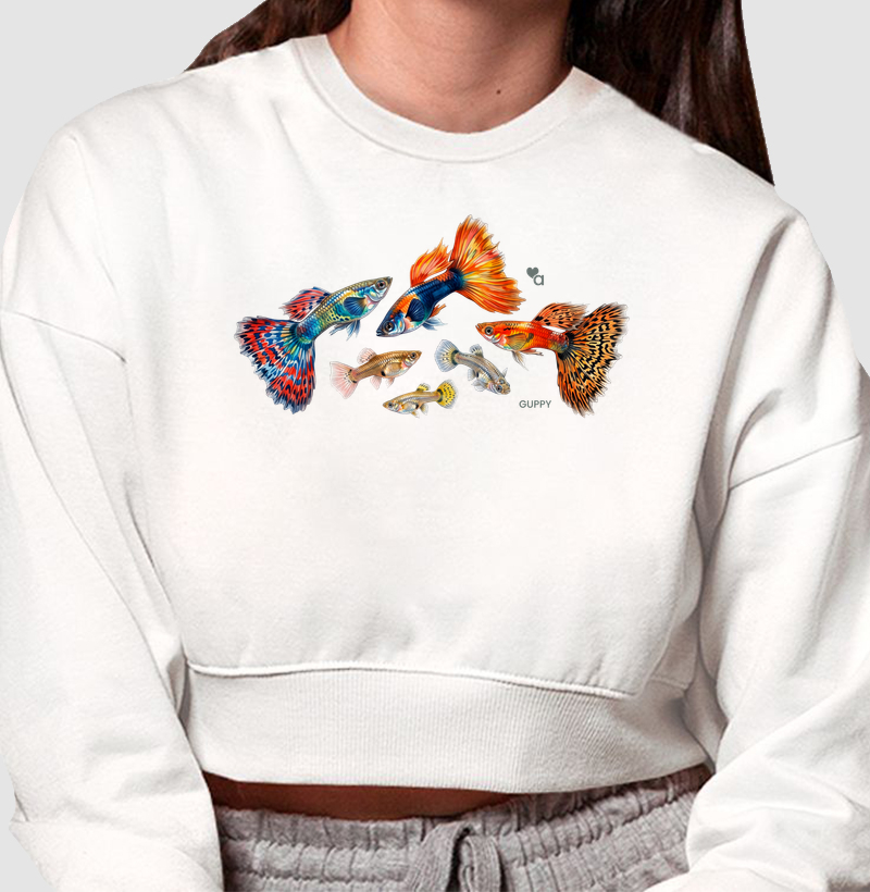 Peixes - Guppy - Moletom Cropped