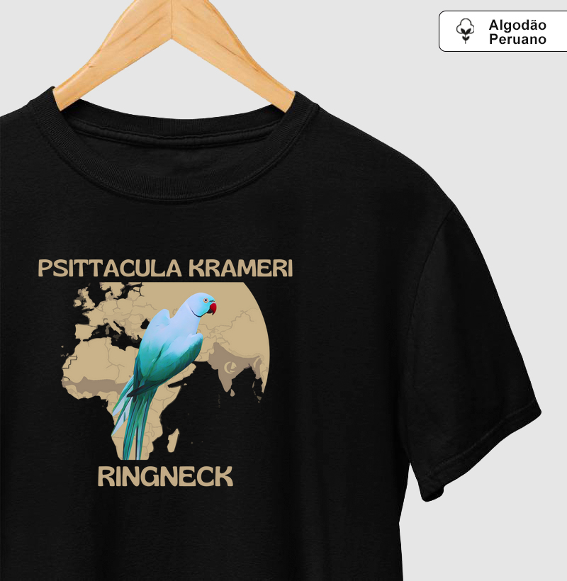 Camiseta Algodão Peruano Ringneck - Psittacula Krameri