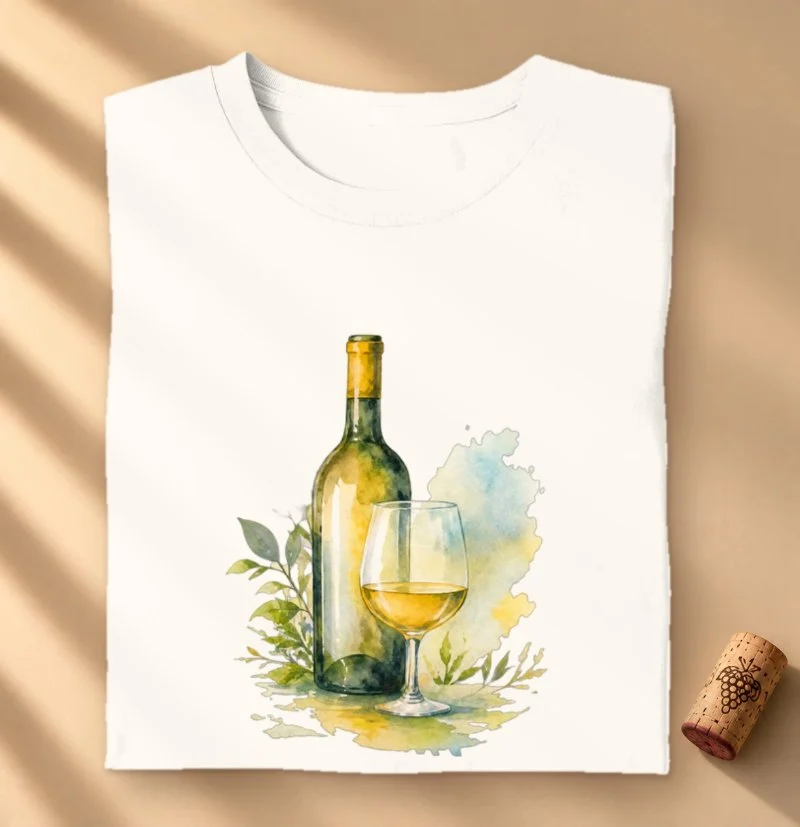 Camiseta Vinho Branco - Aquarela - Camiseta