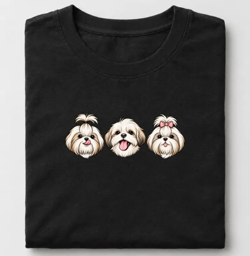Trio de Shih Tzu - Camiseta