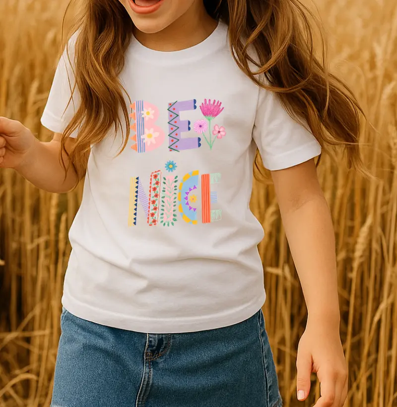 Camiseta Infantil Be Nice Flower
