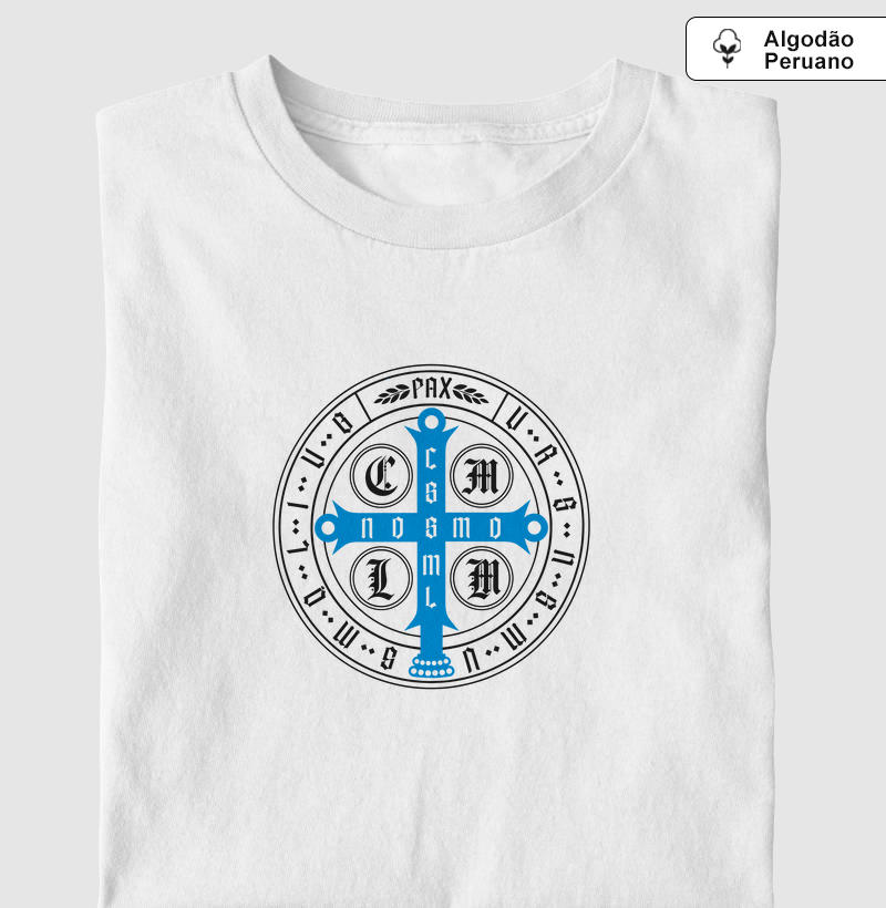 Medalha de São Bento Azul e Preto - Algodão Peruano