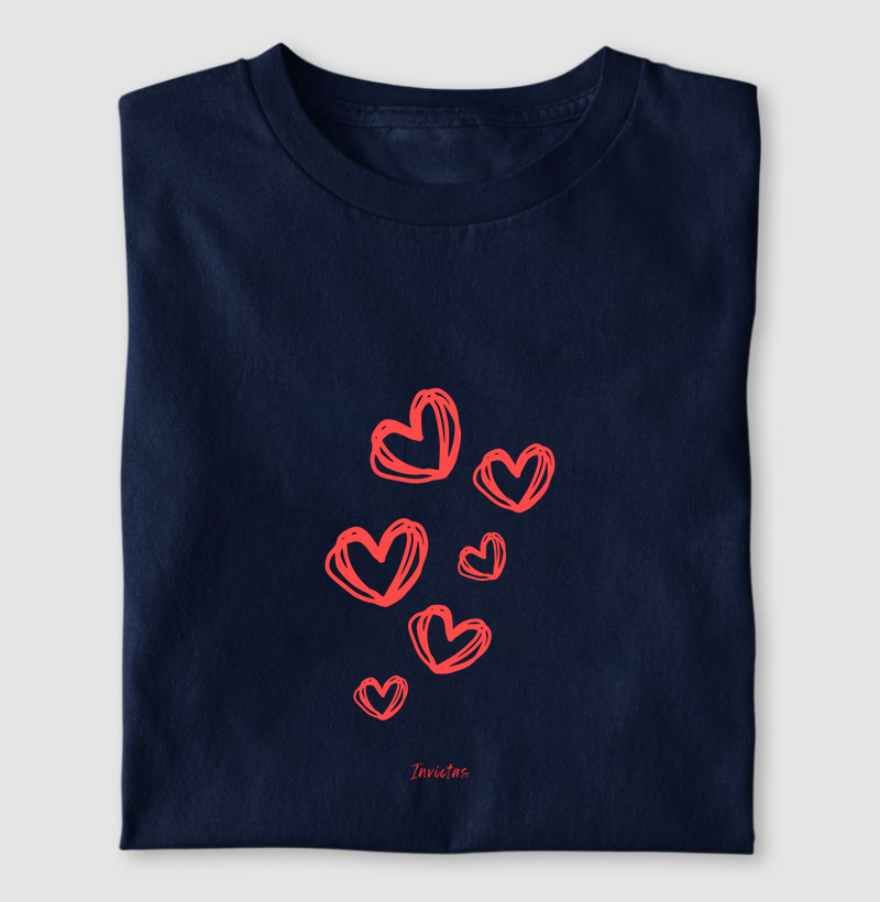 Camiseta Algodão Penteado - Corações