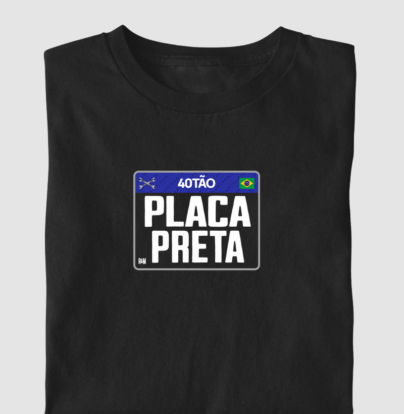 Placa Preta 40tão - Estampa Menor