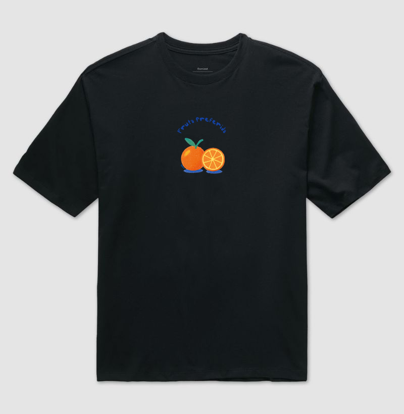 Camiseta Oversized "prefiro laranja"
