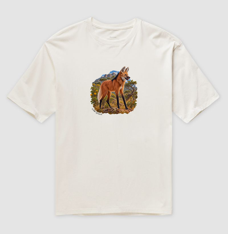 Lobo-guará - Coleção Fauna Brasileira - Camiseta Oversized