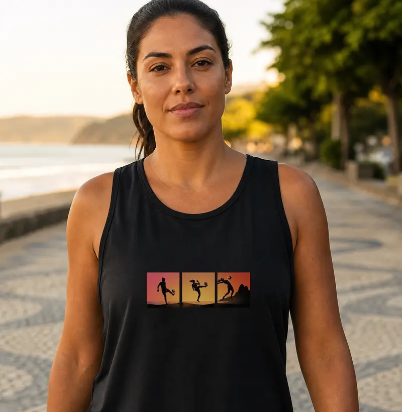 feminina de altinha estampa "fim de tarde" joga bonita