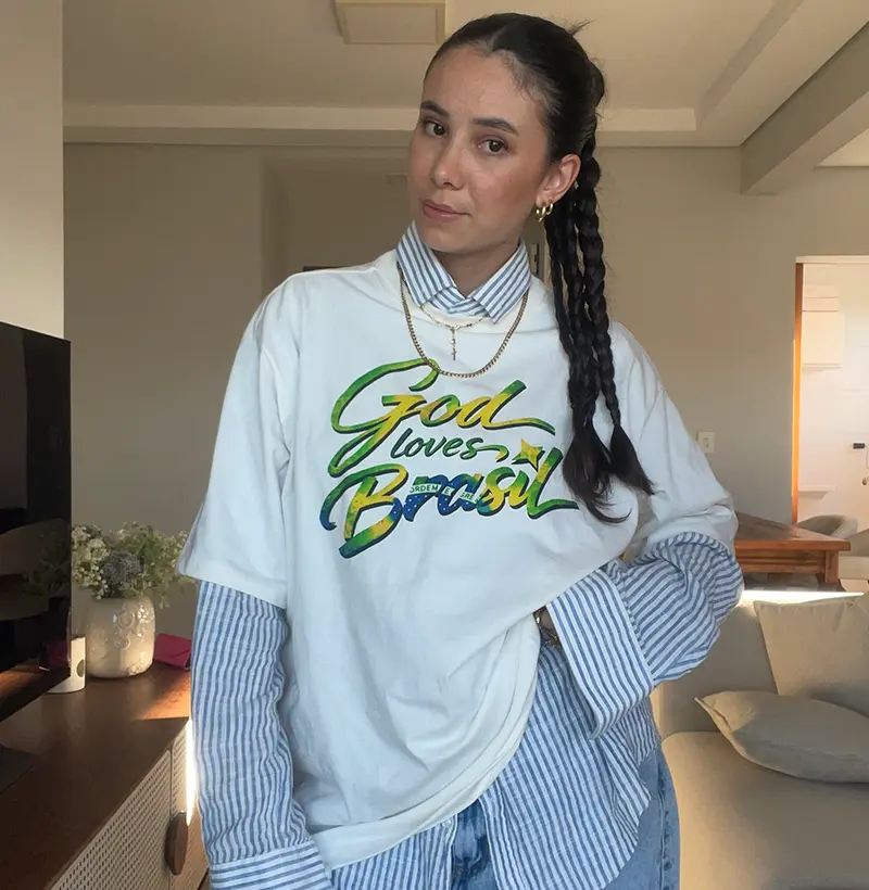 Tshirt Oversized God Loves Brasil