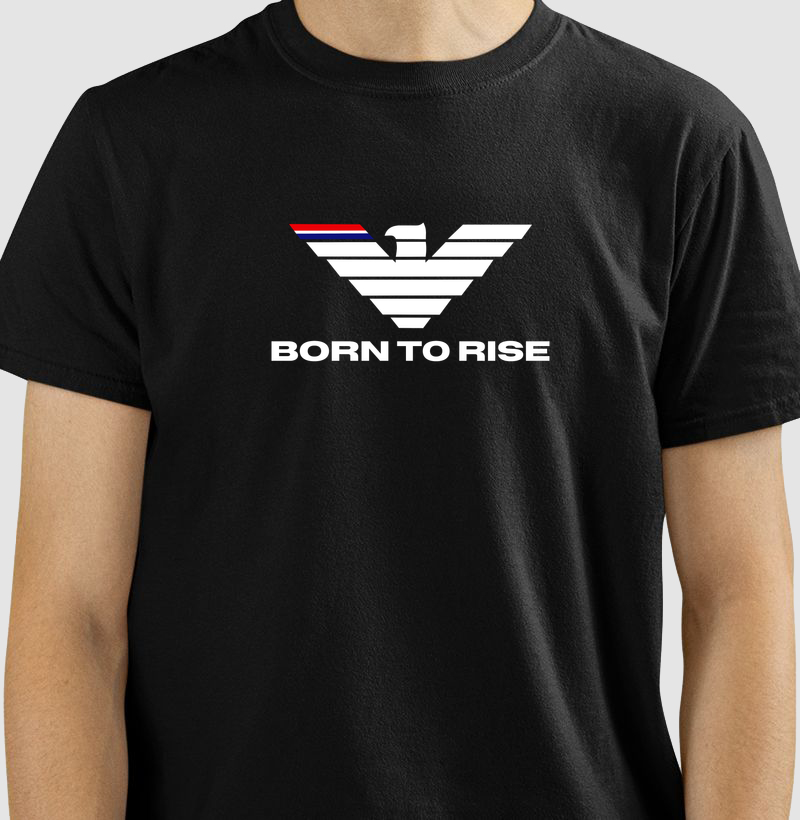 Born to Rise: Nascido para se Crescer A estampa Born to Rise é uma representação poderosa da força interior, da coragem e da determinação que impulsionam grandes conquistas. Inspirada na imponência da águia, símbolo universal de liderança, visão e liberdade, a arte transmite a mensagem de que o sucesso pertence àqueles que se recusam a desistir. - Camiseta