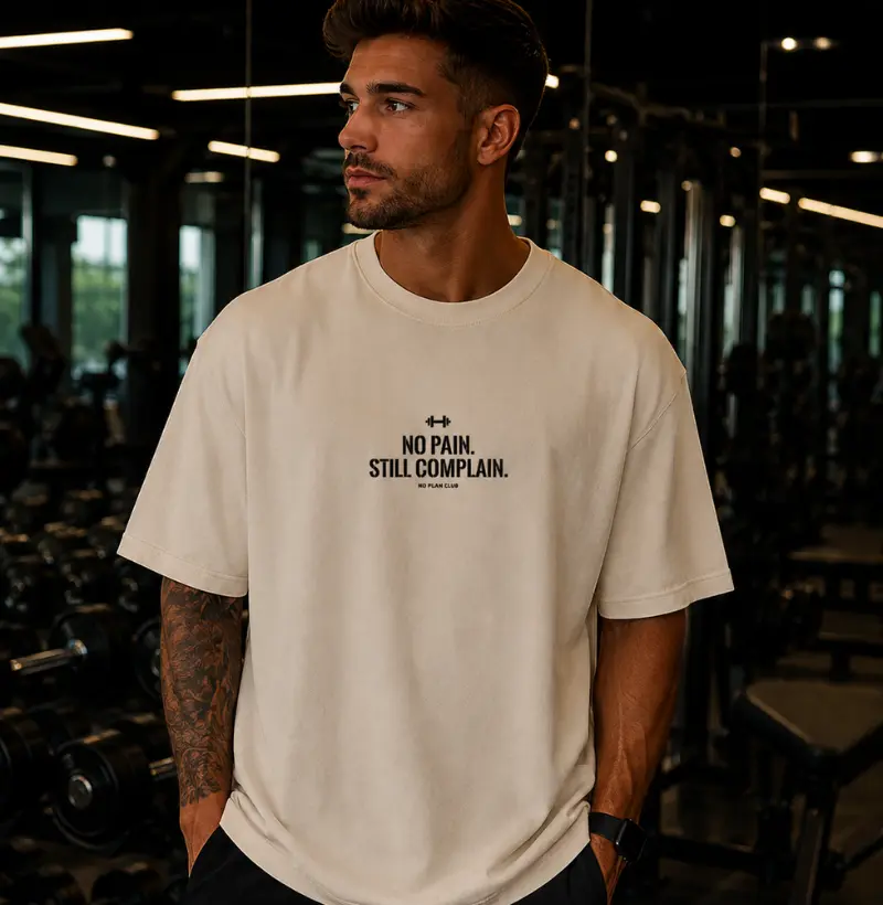 Camiseta Oversized No Pain Still Complain Academia Premium