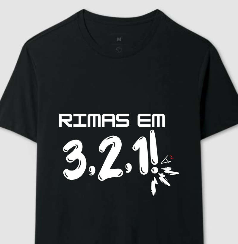 Camiseta rimas em 3,2,1!