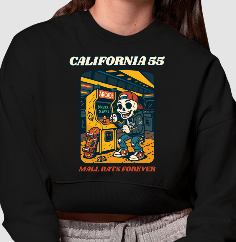 California 55 - Moletom Cropped - Mall Rats Forever