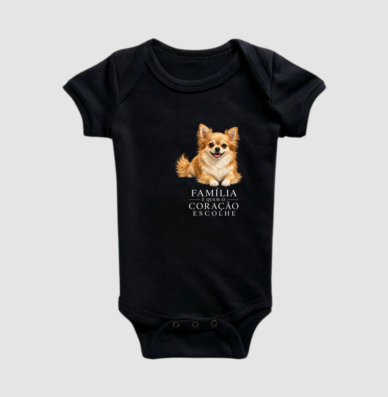 Chihuahua Bege - Família - Body Infantil