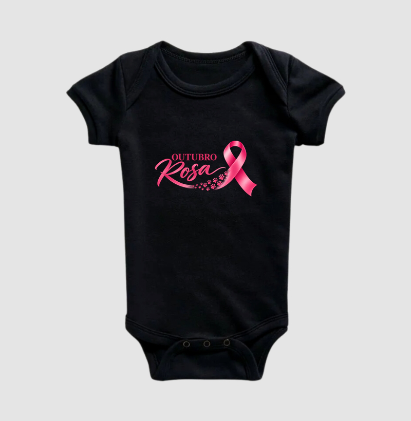 Outubro Rosa de Patinhas - Body Infantil