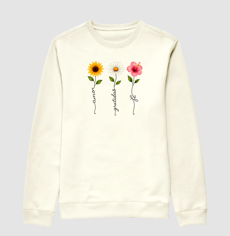 Camiseta Floresça com amor, fé e gratidão.