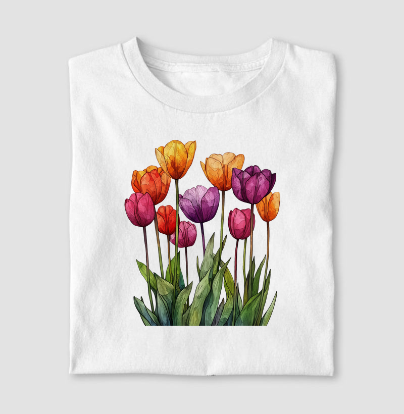 Camiseta Tulipas ao Vento