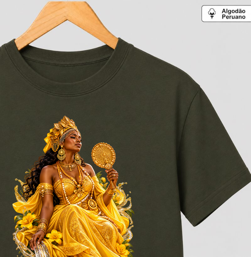 Oxum - Amor, Beleza e Prosperidade - Camiseta Algodão Peruano
