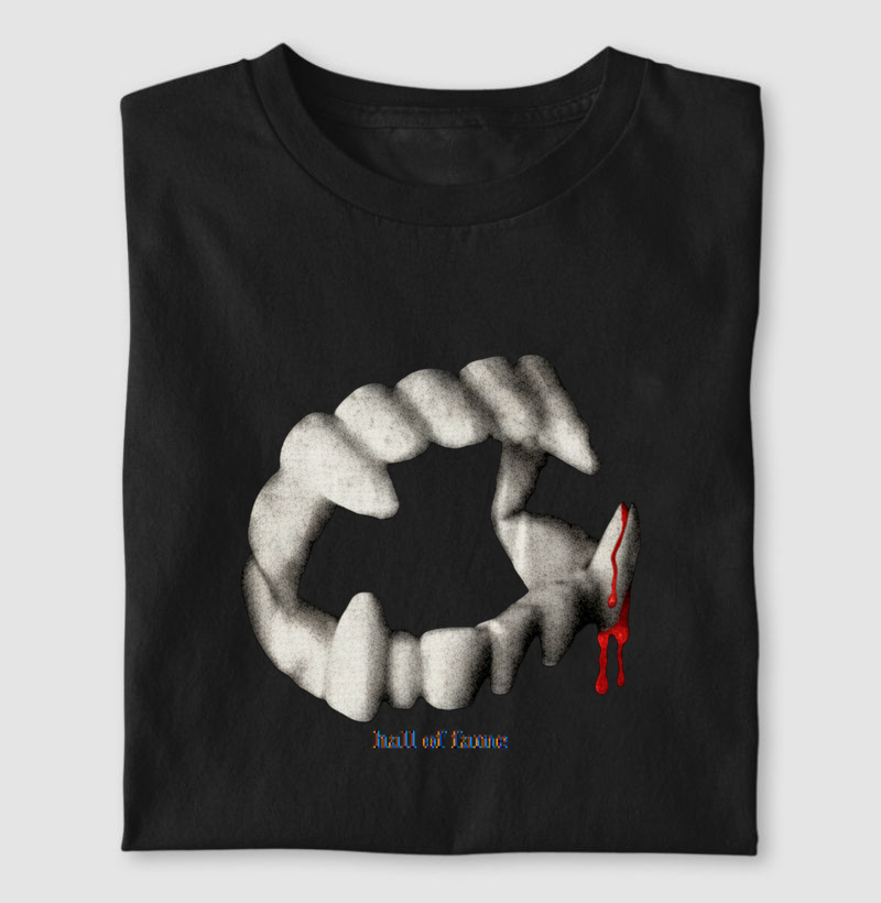 Camiseta estampada hall of fame masculina preta - dentadura 
