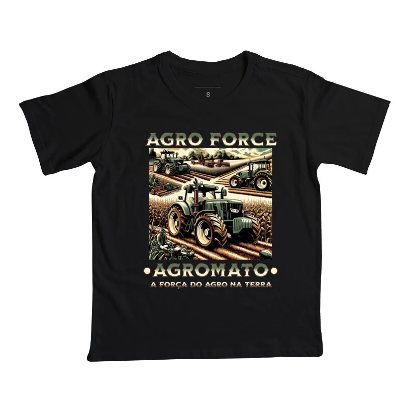 Camiseta Infantil Preta Agro Force