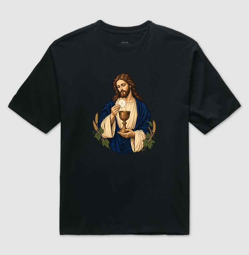 Cristo Eucarístico - Cristo Vivo - Camiseta Oversized