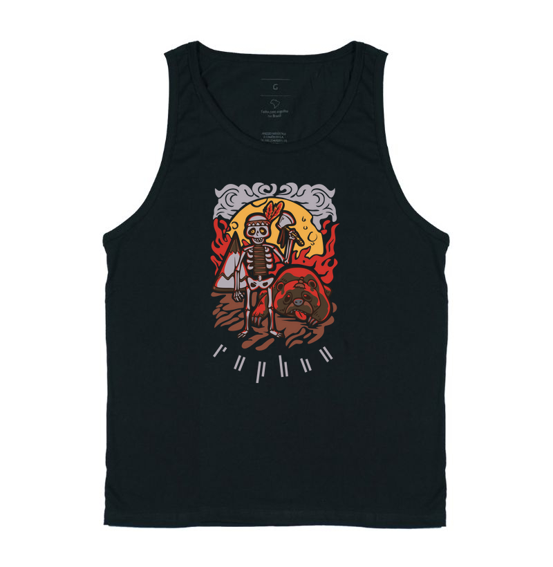 Caveira indígena caçando urso