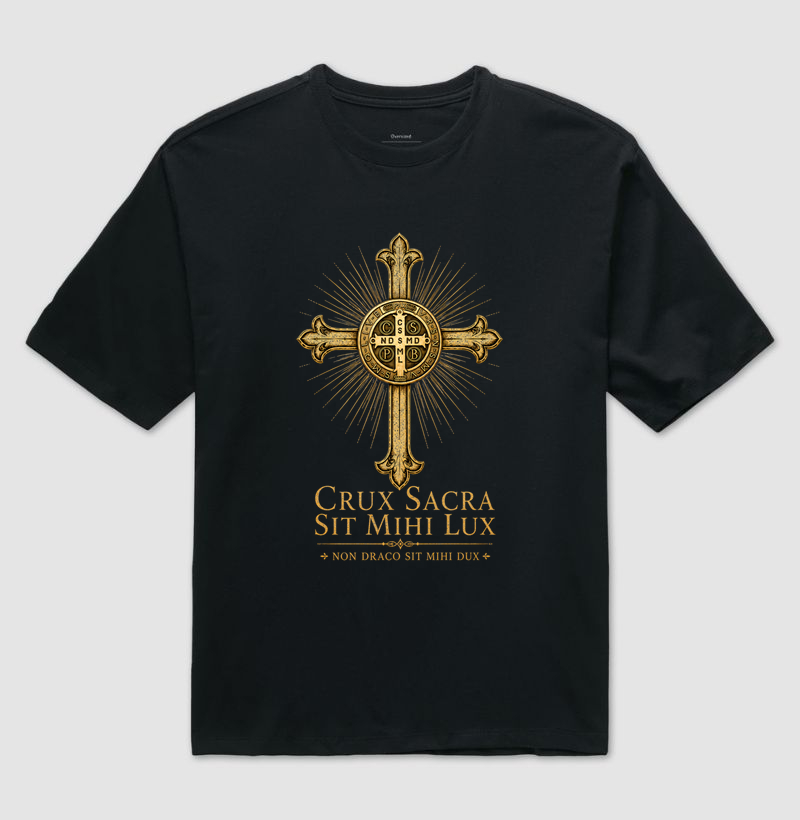Camiseta Oversized - São Bento - Cruz Sagrada